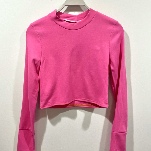 Long Sleeve Crop Mock Neck Shirt/ Turtle Neck Cropped Top - Picture 1 of 4
